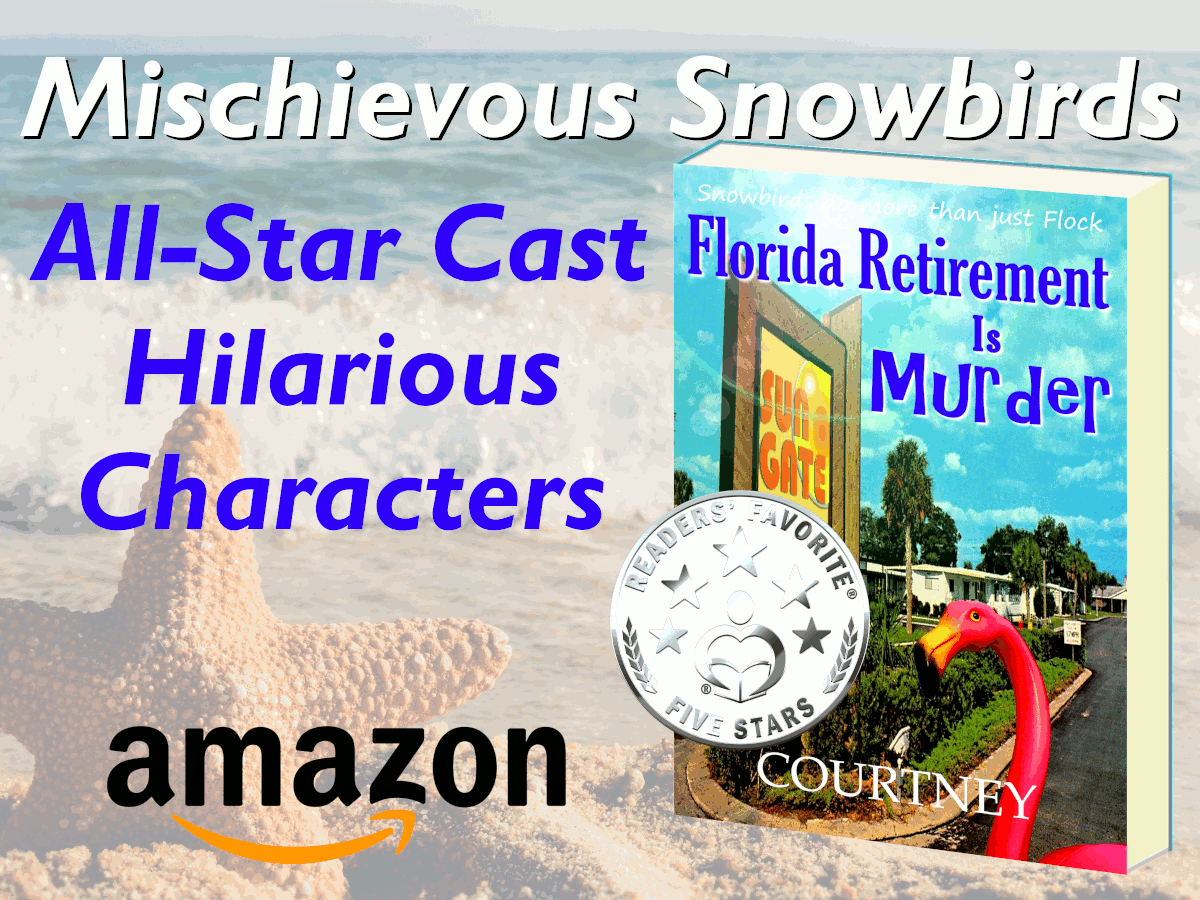 "Mischievous Community of Snowbirds who refuse to act like grown-ups...The mystery is particularly well designed and developed with many twists and turns.

Florida Retirement is Murder celebrates the joy of retirement with characters that will have you pausing your read to finish laughing, and tells an engaging mystery adventure whilst doing it. It is a book that I highly recommend to all readers."

Lexie Fox ~ Readers' Favorite 
(January 26th, 2023) 
 
 

Fast and irreverent fun!
 
It will be good to see a series from this author with a colorful cast of characters.

Class-act, above the rest.
(Goodreads ARC 12.30.2022)
 

The book is well-stocked with interesting characters...one of many amusing and touching details that help bring this tightly knit world to life.   A comfortable and sweet conclusionbut not without an ending that's both darkly amusing and appropriate.
 
Booklife llc.  by Publishers Weekly
(December 6, 2022)
 


Cannot Rave About This Novel Enough!

It is an extremely unique setting - a Florida retirement community - filled with mischievous characters who are personable and enticing. I was enthralled from the first paragraph and I devoured it in a day, dying to find out what would happen.

The mystery was interesting and I couldn't wait to solve it, but enjoyed the journey to the truth. I laughed out loud numerous times and it was one of my best reads of the year.

Highly recommend.
(Goodreads ARC - 12.29.22)



Florida Retirement Community filled with sluth adventures of elder senior people who are funny and laught out loud at them selves driving around in their golf-carts. New yorkers, yankees, bostonians, maine, michigan snowbirds who travel to lakeland, tampa, orlando, miami, fort lauderdale, winter haven, lake alfred, the villages, my dora and visit walt disney world, fish and go boating. Eat seafood and eat pineapple with oranges in the groves. 

Retirement is a frugal lifestyle for old folks and the secrets they have melt away in this comedic, hilarious and funny amatuer amateur simple detective cozy murder mystery show book ebaook paperback hardcover audiobook of hilarious hillarius ous chakters characters and find them joking wake up earl all the way to to the swimming smim swiming pool puul in a gated secluded resort in florada floruda.